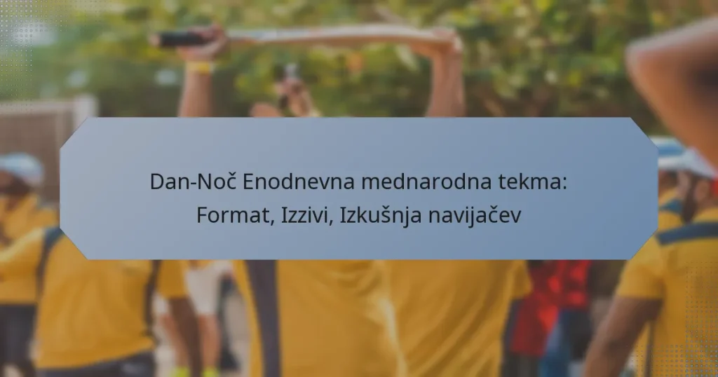 Dan-Noč Enodnevna mednarodna tekma: Format, Izzivi, Izkušnja navijačev