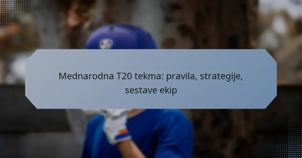 Mednarodna T20 tekma: pravila, strategije, sestave ekip