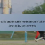 Pravila enodnevnih mednarodnih tekem: Strategije, sestave ekip