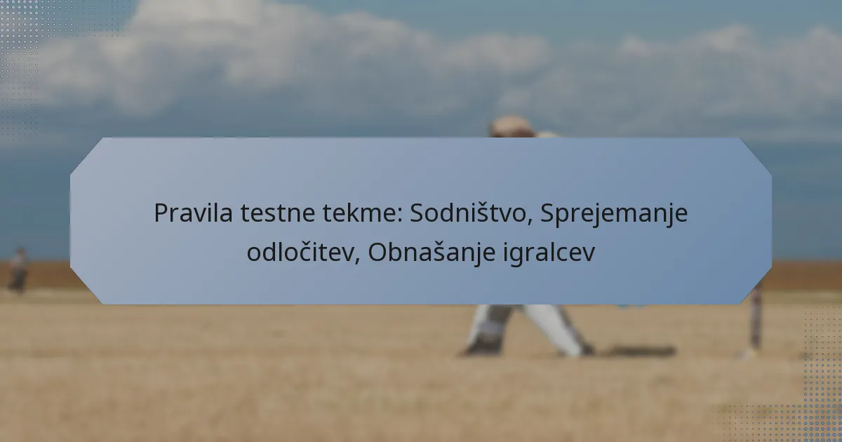 Pravila testne tekme: Sodništvo, Sprejemanje odločitev, Obnašanje igralcev