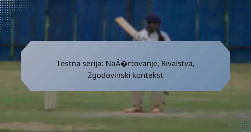 Testna serija: Načrtovanje, Rivalstva, Zgodovinski kontekst