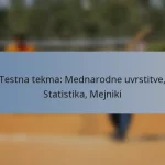 Testna tekma: Mednarodne uvrstitve, Statistika, Mejniki
