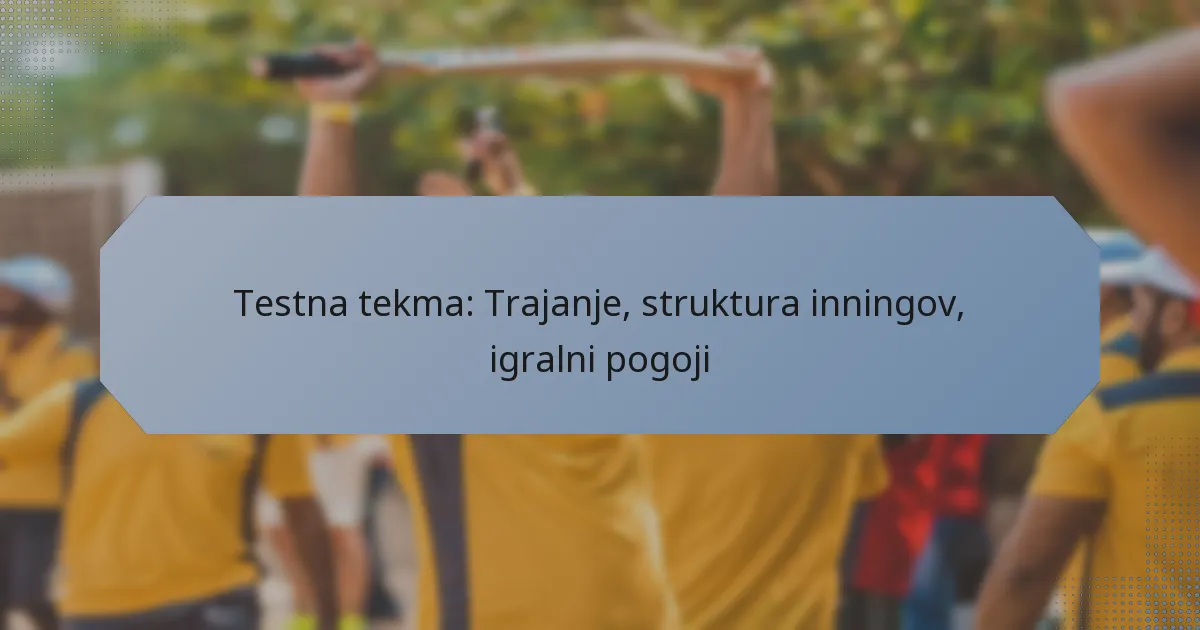 Testna tekma: Trajanje, struktura inningov, igralni pogoji