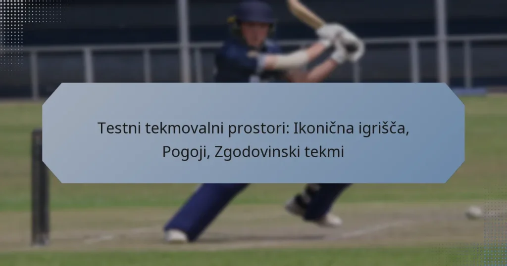 Testni tekmovalni prostori: Ikonična igrišča, Pogoji, Zgodovinski tekmi