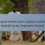 Zapiski testnih tekem: Najvišji rezultati, Najboljši igralci, Nepozabni trenutki