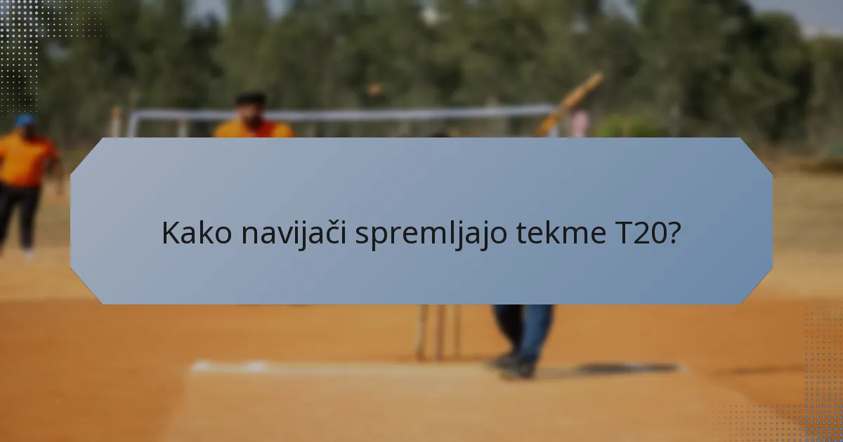 Kako navijači spremljajo tekme T20?