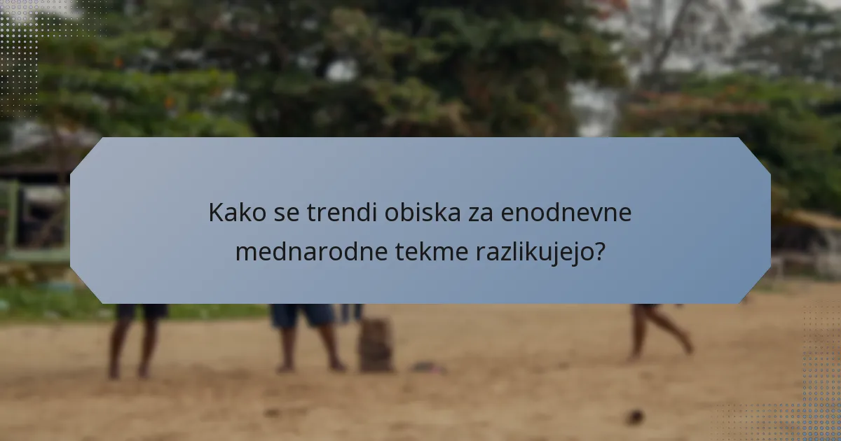 Kako se trendi obiska za enodnevne mednarodne tekme razlikujejo?