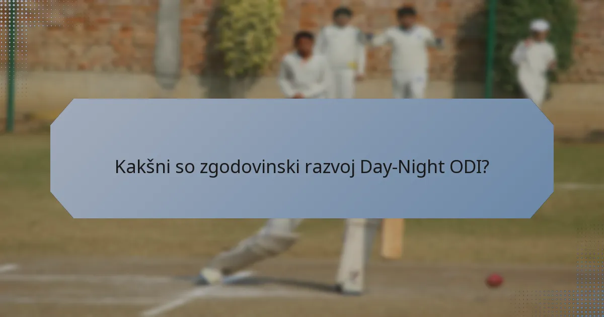 Kakšni so zgodovinski razvoj Day-Night ODI?